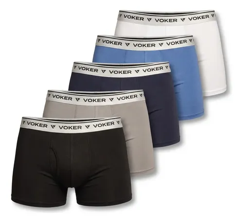 Kit 5 Cuecas Box Boxer Voker Lycra