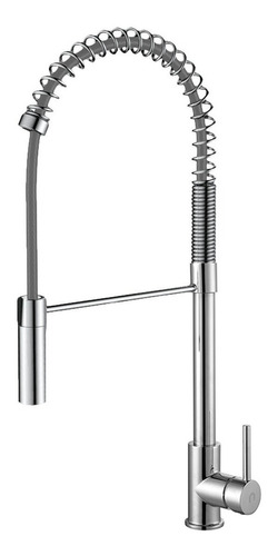 Grifo de cocina monocomando Neró Potenza MST-31101 extensible  acero inoxidable acabado satinado