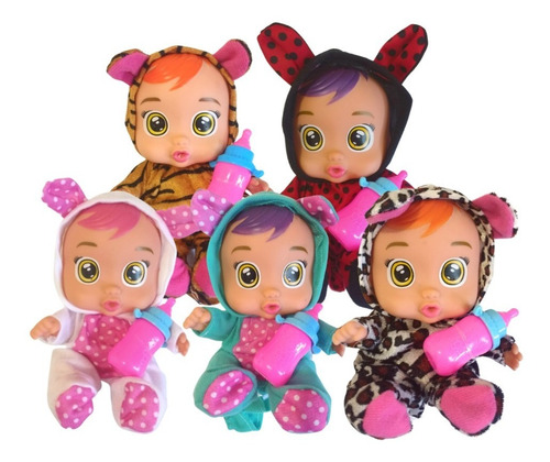 Imagen 1 de 8 de Bebes Llorones C/sonido Babies Goma 20cm Bebé Llorón Juguete