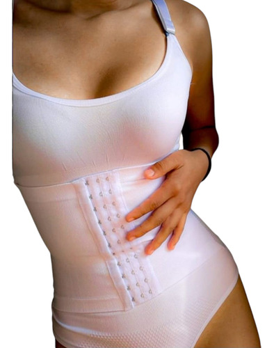 Body Con Faja Reductora Moldeador Colales, Copa Desmontable Blanco M/l