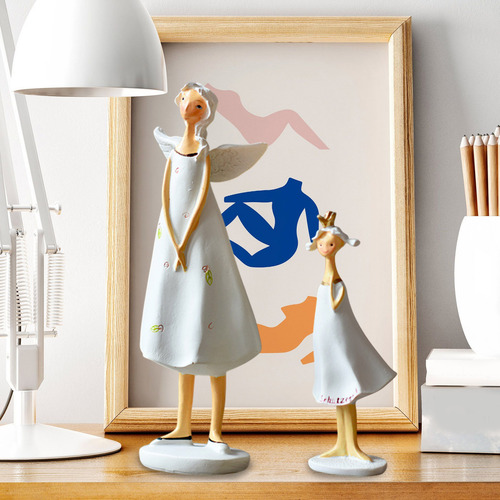 Figura De Resina Con Diseño De M Angel Para Madre E Hija, Mo