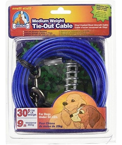 Perro Vida Medio Peso Tie-out Cable - 30 Pies.