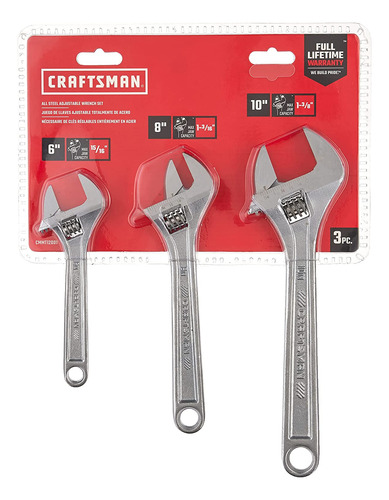 Juego De Llaves Ajustables Craftsman, 3 Piezas (cmmt12001)