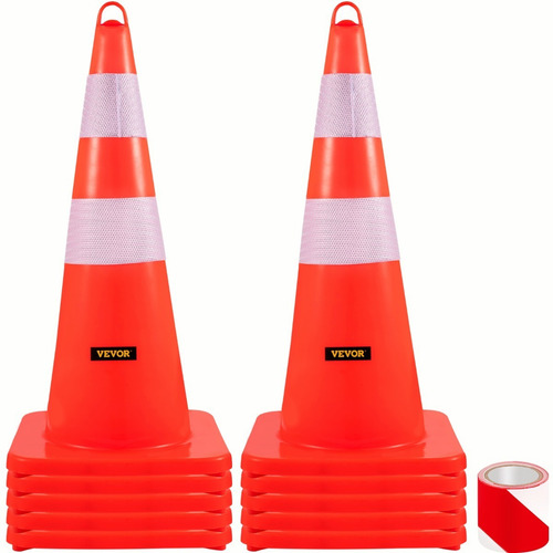 Vevor Cono Transito Vial Precaucion Con Reflejante 73cm10pzs