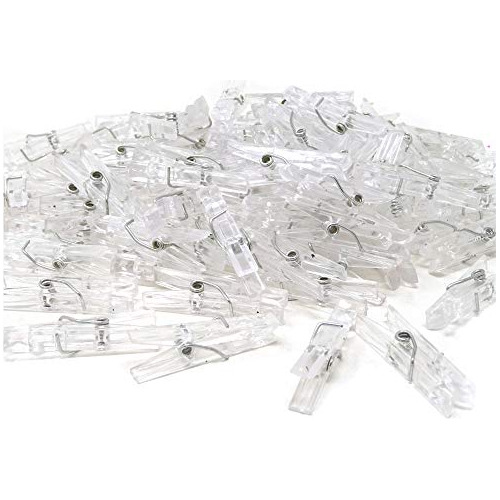 100 Piezas De Mini Clip De Papel De Plástico Transpare...