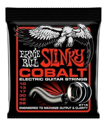 Encordado Guitarra Eléctrica Ernie Ball 2715 Cobalt 10-52 