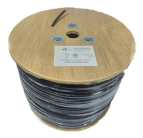 Carrete Cable Utp Cat5e 305mts 70/30 Wiretech Outdoor Negro