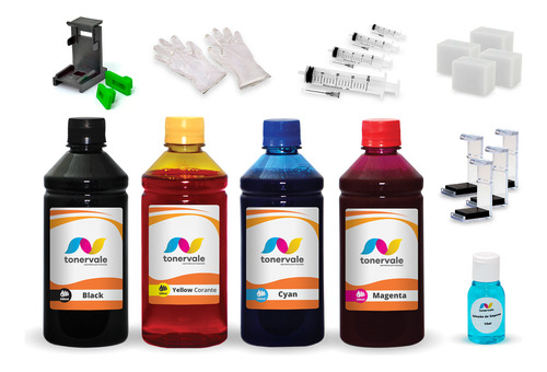 Kit 4 Tinta Para Hp C3150 92 E 93 500ml