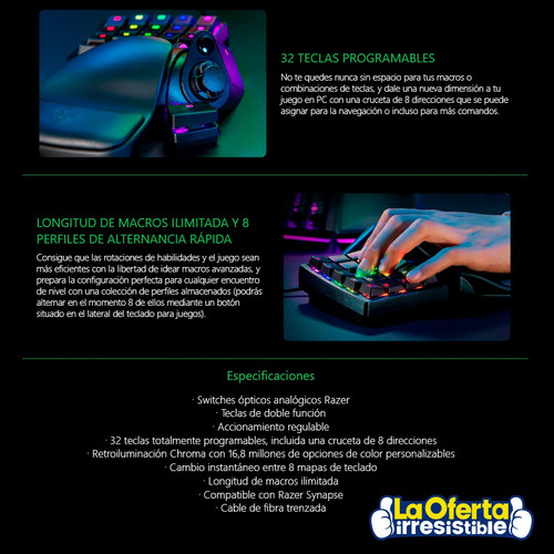 Teclado Gamer Razer Keypad Tartarus Pro Chroma