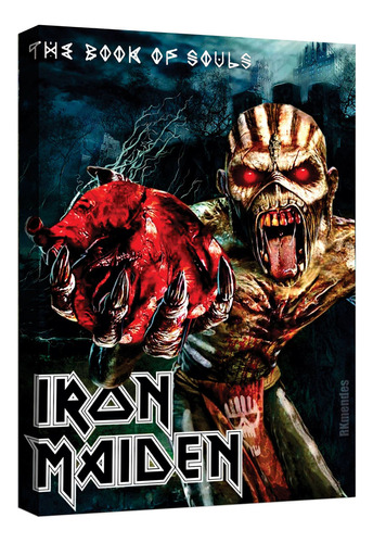 Cuadro Decorativo Canvas Moderno Iron Maiden Ilustracion Color Iron Maiden Poster 3 Armazón Natural