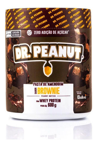 Pasta De Amendoim Whey Protein Sabor Brownie 600g