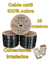 Comprar Cable Utp Cat6 25 Metros Exterior 100% Cobre Con Conectores