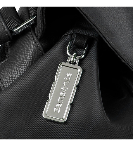 Mochila Samsonite Karissa Evo Mochila 3 Pkt 1 Buckle Black Color Negro Diseño de la tela Liso