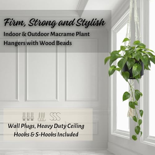 3 Pack Macrame Plant Hanger Indoor Hanging Planter For Plan