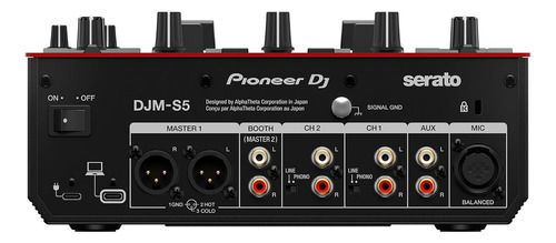Mezcladora De Dj De 2 Canales Color Rojo Brillante Djm-s5 Pi
