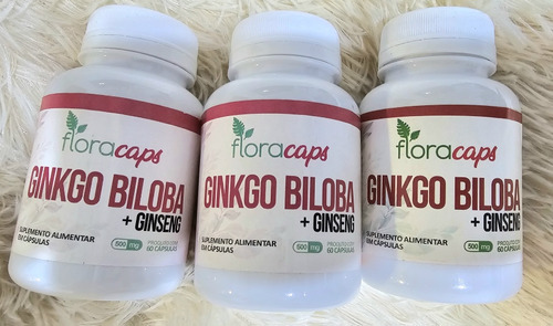 Ginkgo Biloba + Ginseng  Floracps180 Capsulas -3 Frascos
