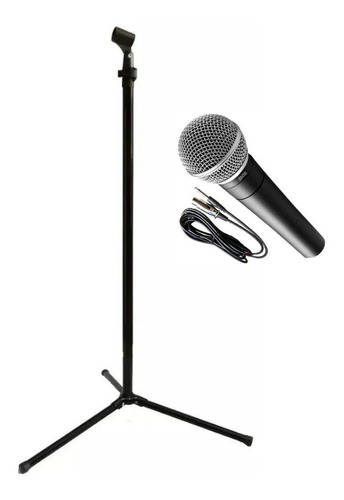 Combo Microfono Profesional  + Pie De Microfono + Cable