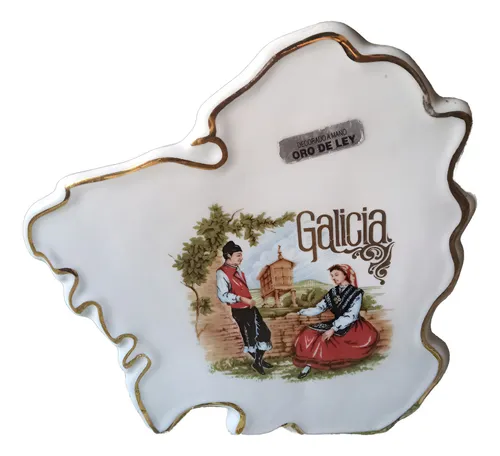 Adorno Souvenir Porcelana Galicia Esp Vintage Deco Belgrano (Usado)
