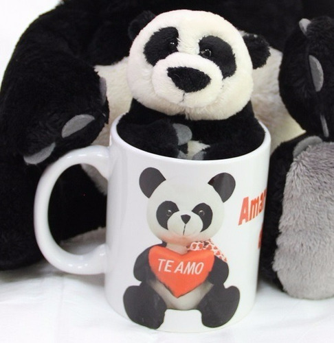 Presente Delicado Namorada Ursinho Panda + Caneca Love You