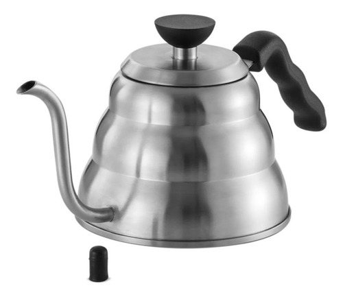 Imagem 4 de 5 de Chaleira Aço Inox Escovado 1l Bico Fino Com Tampa Chá Café