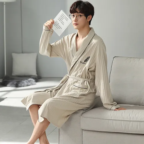 Pijama Largo Y Holgado De Algodón Para Hombre, Ropa De Dormi