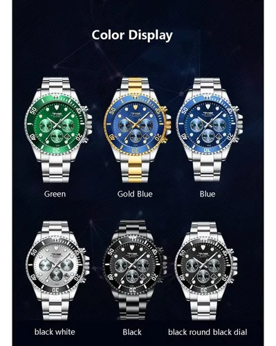 Reloj Cronometro Tevise T823 Datejust Mov. Quartz Japones