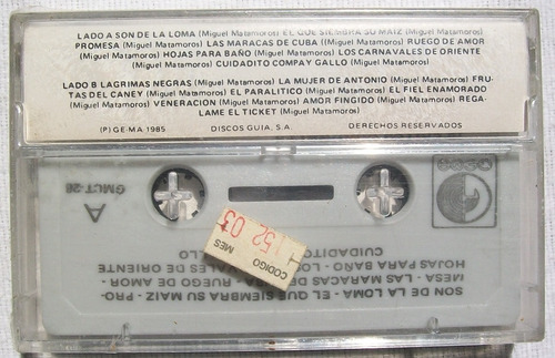 Trio Matamoros 16 Exitos Originales Gema Cassette Nuevo (Usado)