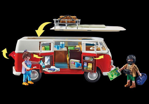 Imagen 7 de 9 de Furgoneta Volkswagen T1 Playmobil Equipada Camping - 70176