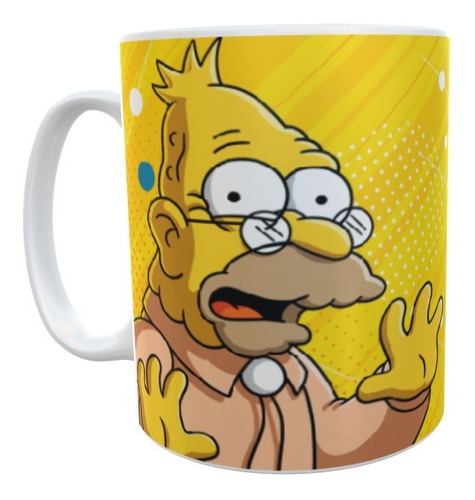 Taza Cerámica Abraham Abuelo Los Simpson Sublimada