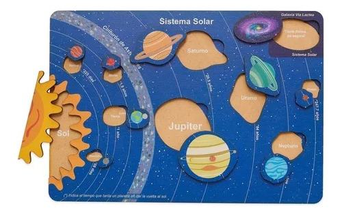 Juego Didáctico Niños Encastre Madera Planetas Sistema Solar
