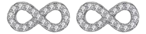 Aros Pendientes Infinito Circones Plata Italiana Ley 925