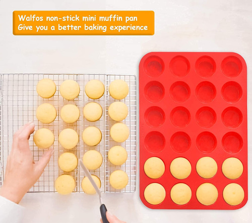 Juego De Molde De Minicupcakes Walfos De Silicona, 2 Pzs.