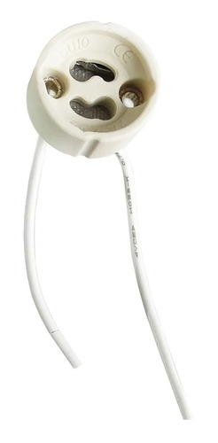 Imagen 1 de 2 de Portalampara Zocalo Ceramico Gu 10 Dicro Led C/ Cable X 10 U