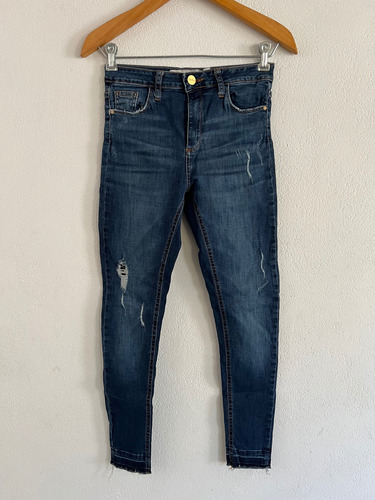 Pantalón Jean Ginebra Tiro Alto Dark Wash Denim T26 (Usado)