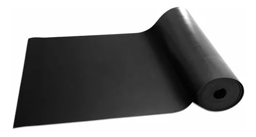 Rollo de caucho 12 mm Negro Liso