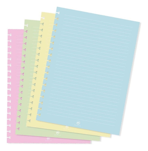 Refil De Folhas 90g Coloridas Para Mini Caderno Smart