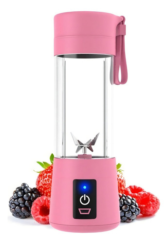 Mini Liquidificador Portátil Juicer Cup 6 Lâmina Usb Cor Rosa 127/220V