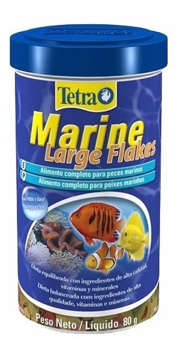 Ração Para Peixe Marinhos Tetra Marine Large Flakes 80g