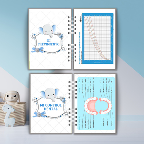Agenda Cuaderno Pediatrico Imprimible Pdf Celeste Pediatrico Elefantito 2025