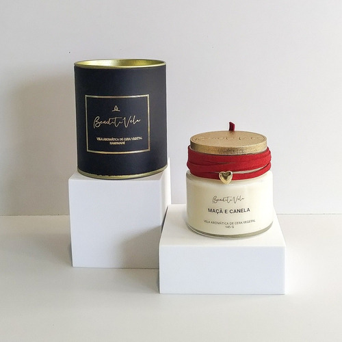 Imagem 4 de 5 de Vela Aromática Vegetal Maçã E Canela 140 G - Bendita Vela