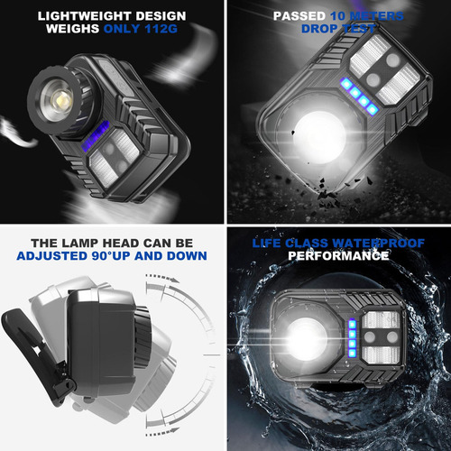 Linterna De Cuello Pinsai Linterna Frontal Led Con Zoom, Lám