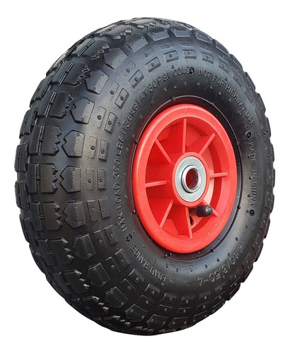 Imagen 8 de 10 de Rueda Neumatica Caucho 260x85 Mm 4.10/3.50-4 Llanta Plastica