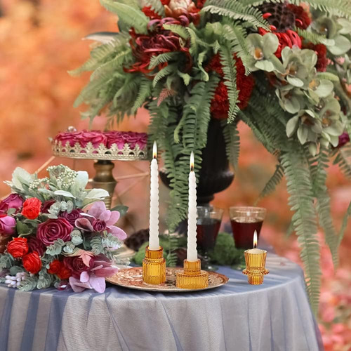Porta-velas De Vidro Cônico Para Centro De Mesa, Decoração