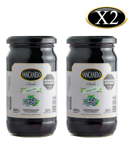 Arándanos En Almíbar Yancanelo 420gr X 2 U
