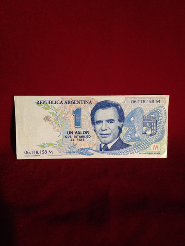 Billete De Un Peso Menem Sin Circular Casa Moneda 1mdoctstes