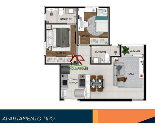 Imagem 4 de 8 de Ótimo Apartamento De 02 Quartos No Santa Branca! - 2510