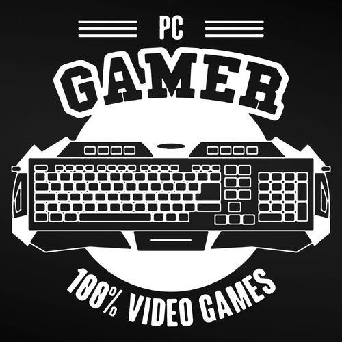 Adesivo 100x97cm - Pc Gamer 100% Video Games Keyboard Contro