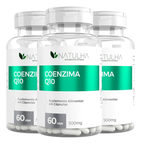 Kit 3x Coenzima Q10 (ubiquinona) 60 Cápsulas - Natulha