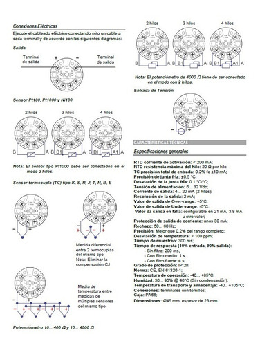 Transmisor Temperatura Programable Nfc Rtd Pt 100 1000 Ni Tc