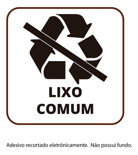 Kit Adesivo 6 Lixo Comum 15x15cm Preto Sem Fundo